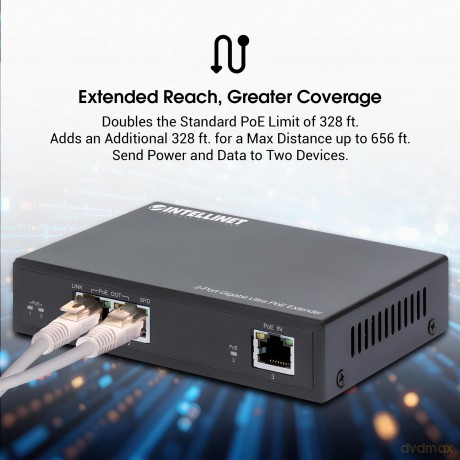 INTELLINET 2-Port Gigabit Ultra PoE-Exte