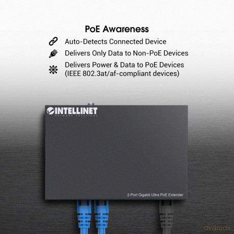 INTELLINET 2-Port Gigabit Ultra PoE-Exte