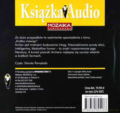 Za dużo przypadków - Jeffrey Archer [AUDIOBOOK]