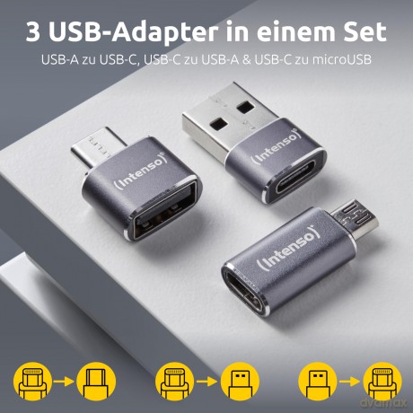 Intenso 3-pack USB Adapter MIX USB-C/A/M