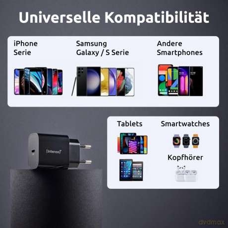 Intenso Power Adapter 1x USB-C 20W Black