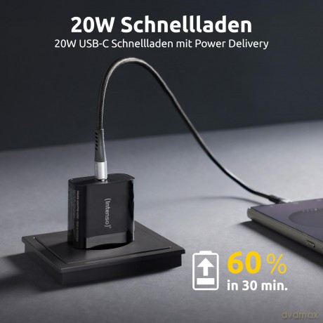 Intenso Power Adapter 1x USB-C 20W Black