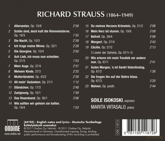 Isokoski,Soile/Viitasalo,Marit: Isokoski Singt Strauss [CD]