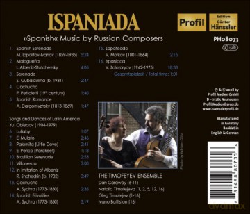 Timofeyev Ensemble: Ispaniada: Spanish Music By Russian Composers [CD]