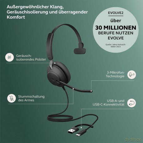 Jabra Evolve2 40 SE UC Mono USB C/A