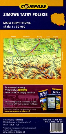 Zimowe Tatry Polskie. Mapa turystyczna w skali 1:30 000