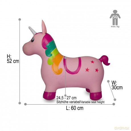 Jamara Hźpftier Einhorn bunt mit Pumpe