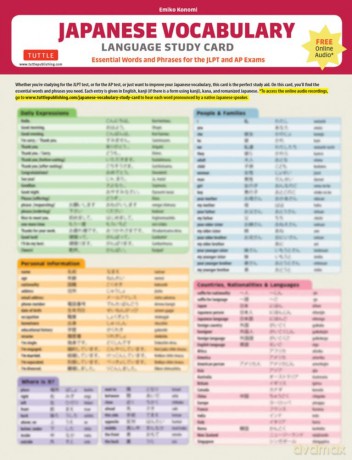 Japanese Vocabulary Study Card [KSIĄŻKA]