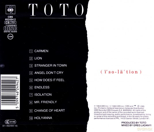 Toto: Isolation [CD]