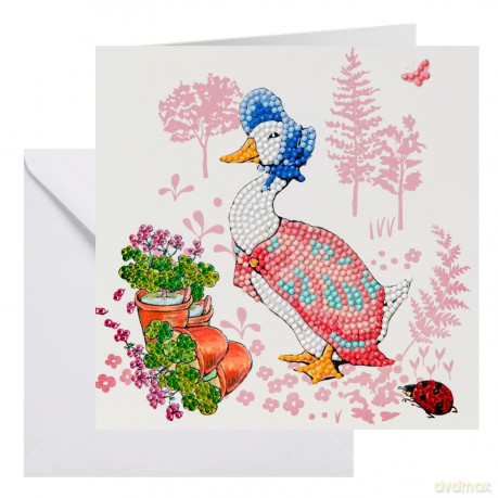 Jemima Puddle -Duck 18x18cm Crystal Art Card