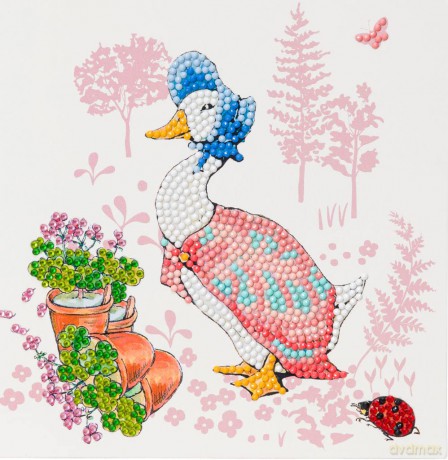 Jemima Puddle -Duck 18x18cm Crystal Art Card