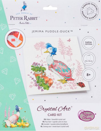 Jemima Puddle -Duck 18x18cm Crystal Art Card