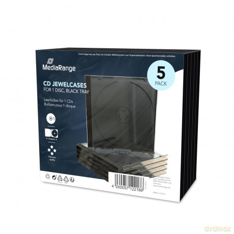 Jewel Cases schwarz-Transp 5st