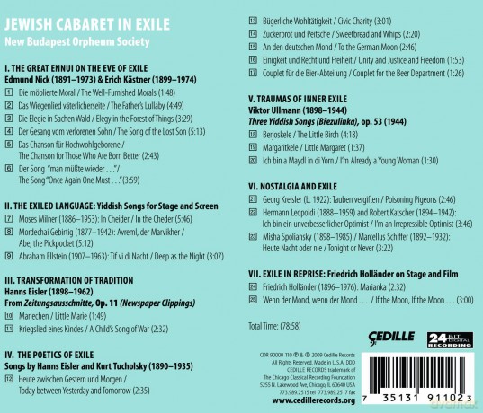 New Budapest Orpheum Society: Jewish Cabaret In Exile [CD]