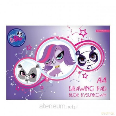 Blok rysunkowy A4/20K biały Littlest Pet Shop 20 sztuk