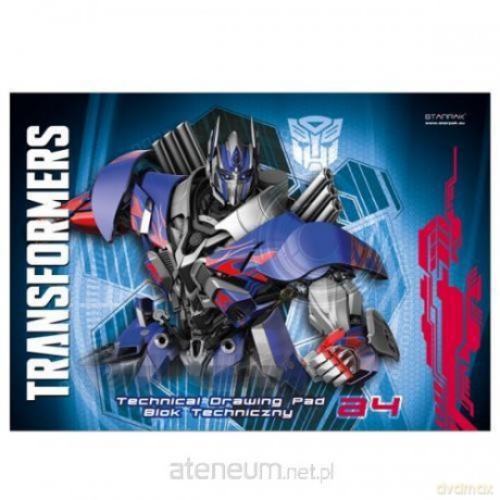 Blok techniczny A4/10K biały Transformers 20 sztuk
