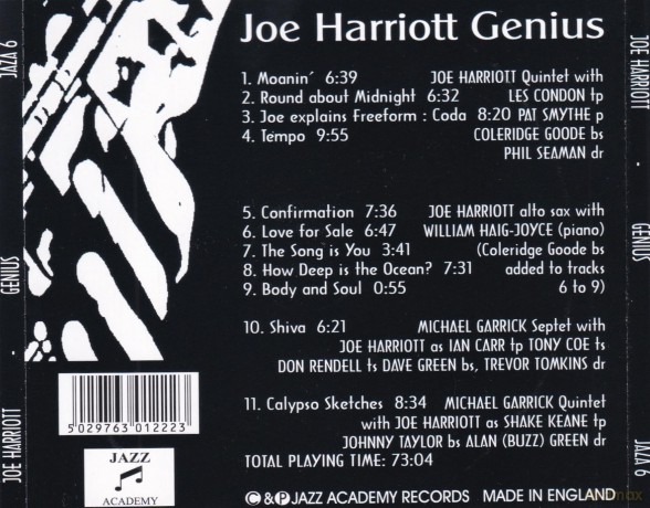 Joe Harriott-Genius: Joe Harriott-Genius [CD]