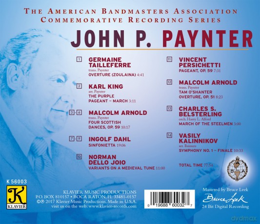 Northwestern University Symphonic Wind Ensemble: John P Paynter [CD]