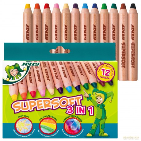 Jolly: JOLLY Supersoft 3 in 1 Buntstifte farbso