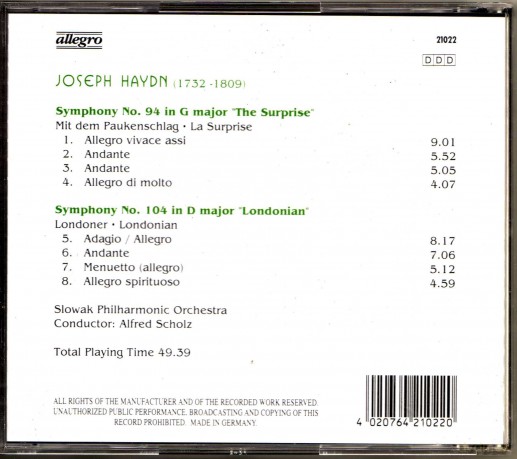 Slovak Phil. Orchestra: Joseph Haydn [CD]