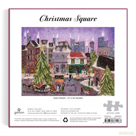 Joy Laforme Christmas Square 1000 Piece Puzzle in Square Box [KSIĄŻKA]