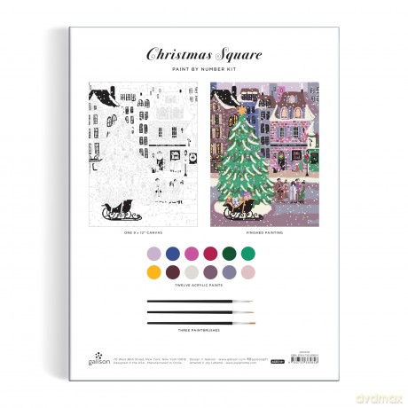 Joy Laforme Christmas Square 9 x 12 Paint by Number Kit [KSIĄŻKA]