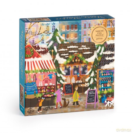 Joy Laforme Merry Market 1000 Piece Foil Puzzle in a Square Box [KSIĄŻKA]