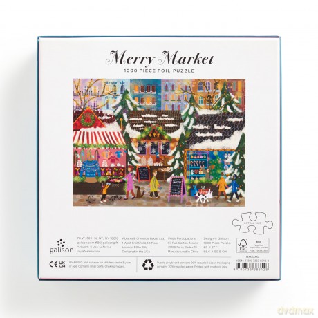Joy Laforme Merry Market 1000 Piece Foil Puzzle in a Square Box [KSIĄŻKA]