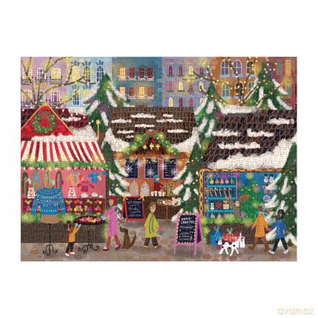 Joy Laforme Merry Market 1000 Piece Foil Puzzle in a Square Box [KSIĄŻKA]