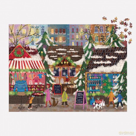 Joy Laforme Merry Market 1000 Piece Foil Puzzle in a Square Box [KSIĄŻKA]