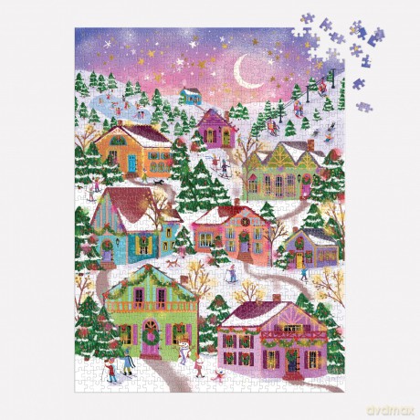 Joy Laforme Snowcap Village 1000 Piece Foil Puzzle [KSIĄŻKA]