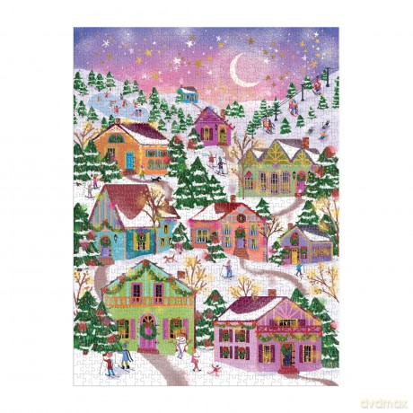 Joy Laforme Snowcap Village 1000 Piece Foil Puzzle [KSIĄŻKA]