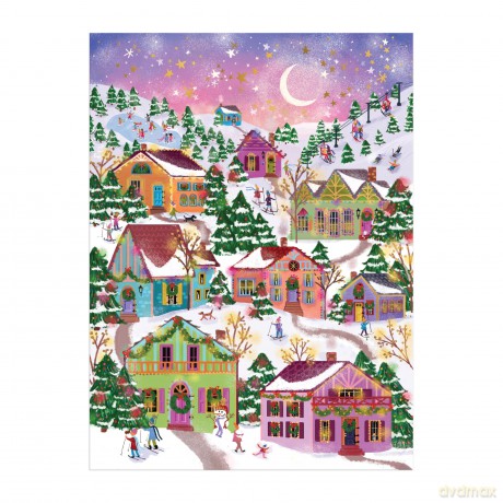 Joy Laforme Snowcap Village 1000 Piece Foil Puzzle [KSIĄŻKA]