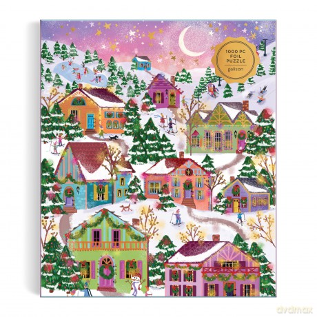 Joy Laforme Snowcap Village 1000 Piece Foil Puzzle [KSIĄŻKA]