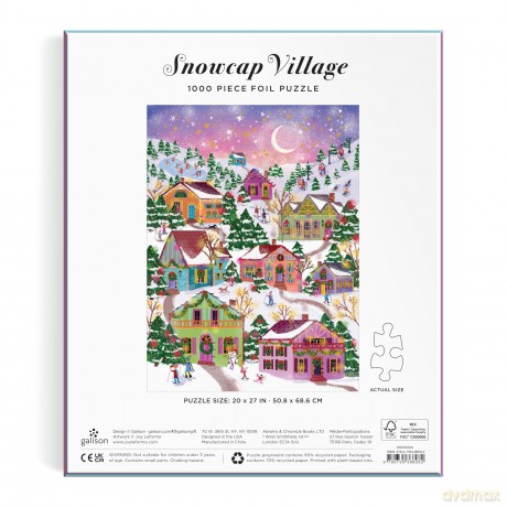 Joy Laforme Snowcap Village 1000 Piece Foil Puzzle [KSIĄŻKA]