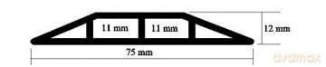 Kabelbrźcke grau 7,5cm 1,5m