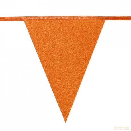Kartonnen vlaggenlijn Glitter oranje