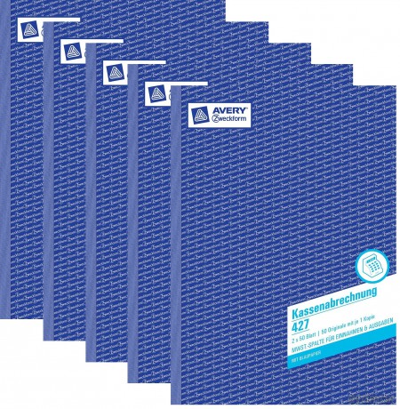 Avery Zweckform: Kassenabrechnung A4 2x50Bl
