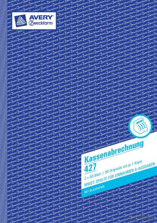 Avery Zweckform: Kassenabrechnung A4 2x50Bl