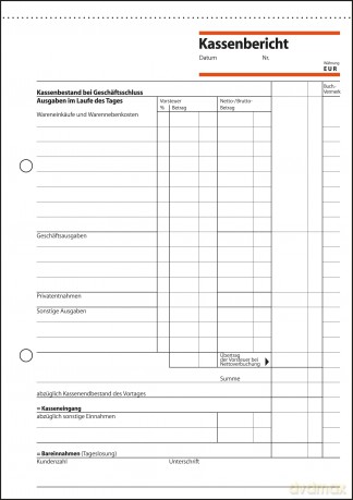 Kassenbericht,A5,50Bl.1-Fach