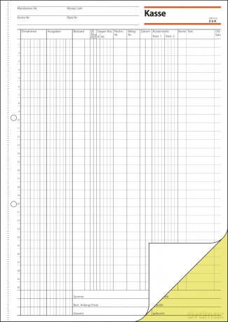Kassenbuch,A4,2x50Bl.2-Fach