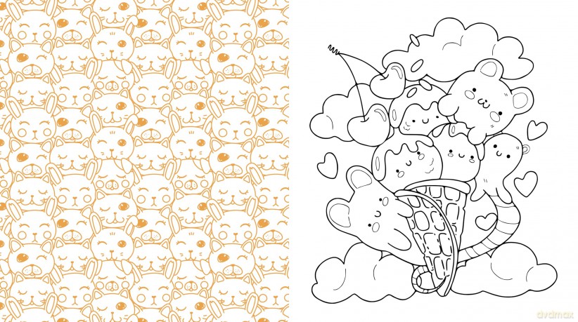 Kawaii Cuties Coloring Kit [KSIĄŻKA]