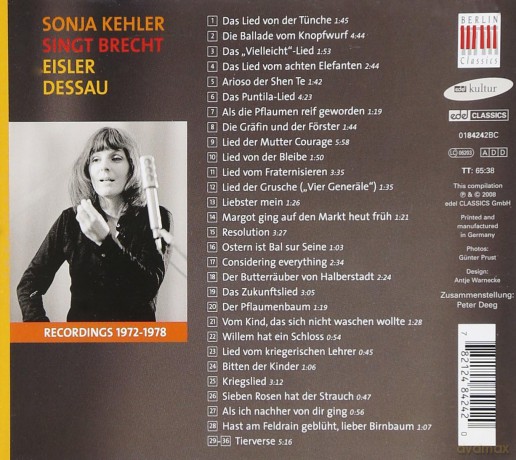 Kehler,Sonja: Kehler Singt Brecht [CD]