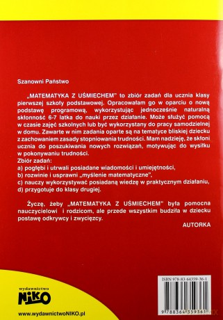 Matematyka z uśmiechem Klasa 1 NIKO [KSIĄŻKA]
