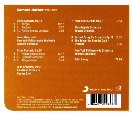 Samuel Barber: Orchestral Works [CD]
