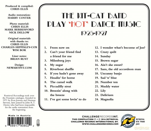 Kit-Cat Band The-Play Hot Dance Music 1925-27: Kit-Cat Band The-Play Hot Dance Music 1925-27 [CD]