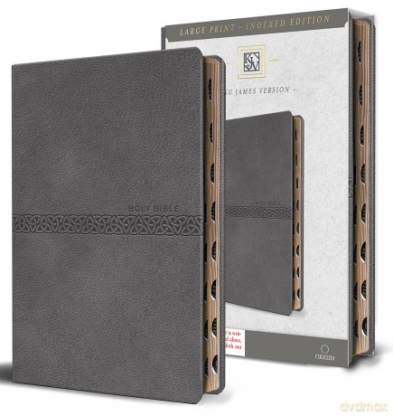 KJV Medium Format Large Print Gray Leath [KSIĄŻKA]