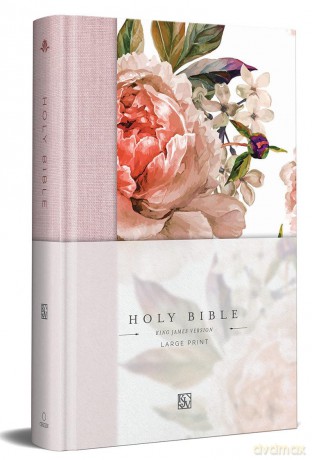 KJV Medium Format Large Print Pink Flora [KSIĄŻKA]