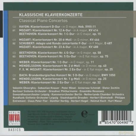 Klassische Klavierkonzerte [5CD]