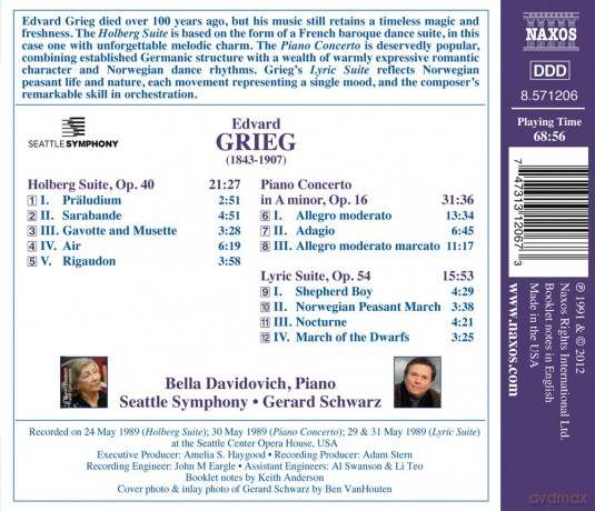 Davidovich/Schwarz/Seattle So: Klavierkonzert A-Moll/Holberg-Suite [CD]
